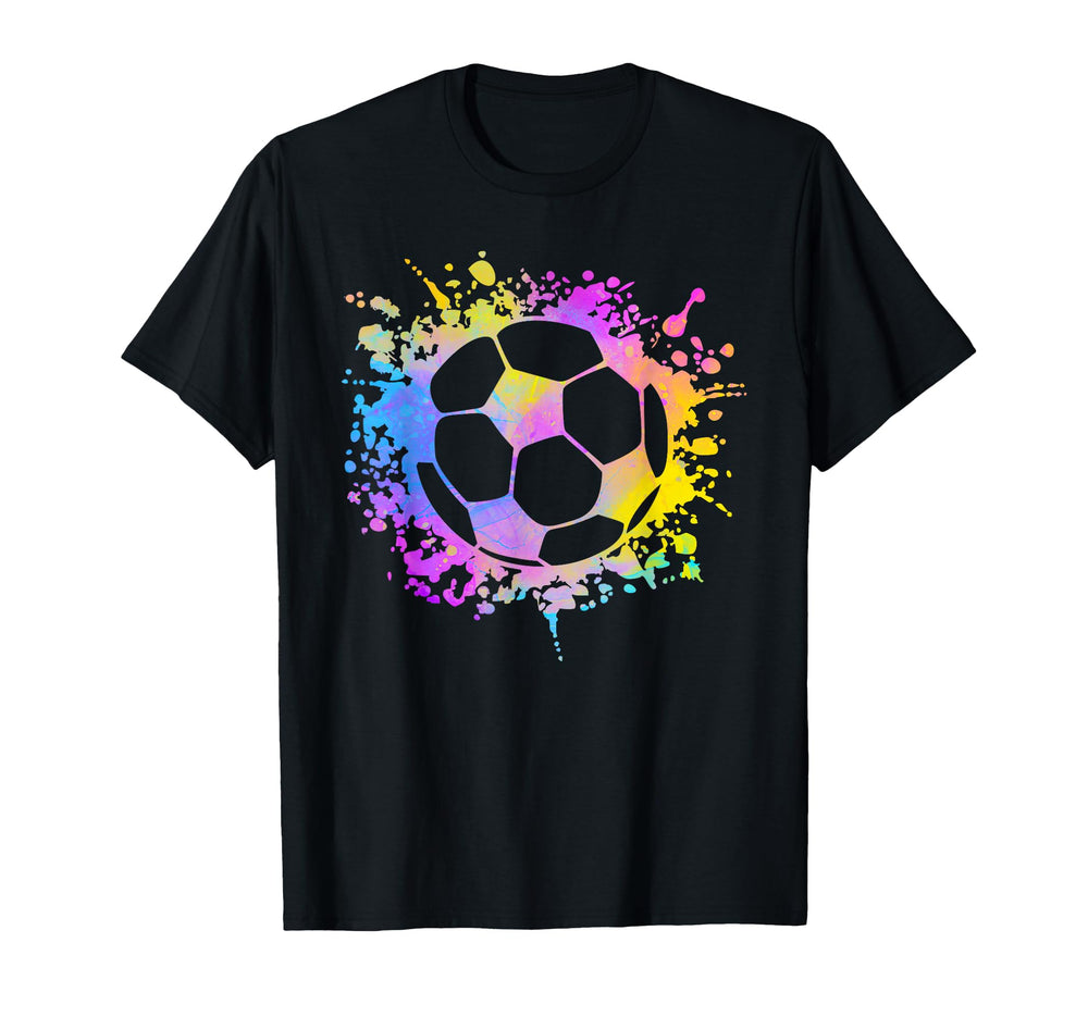 Soccer Ball Watercolor Paint Splashes T-Shirt - Trendy Graphic Men Women
