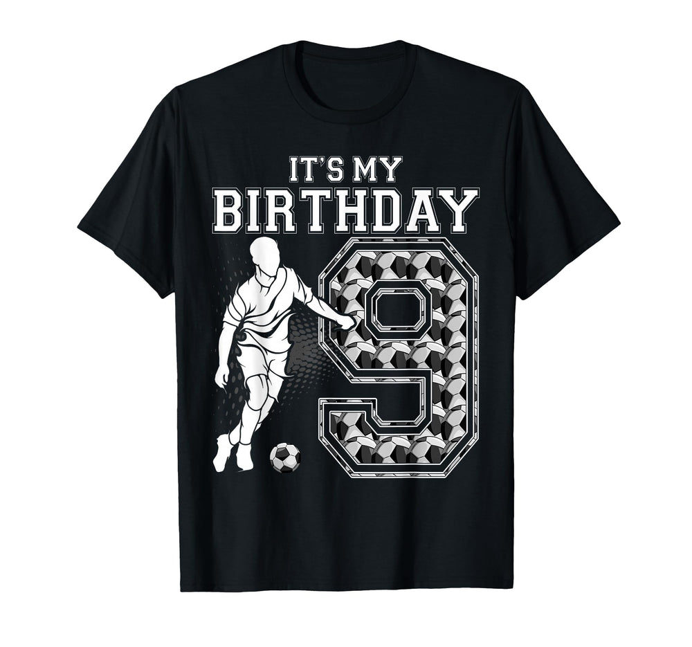 Tees 9 Soccer Its My 9Th Birthday T-Shirt - Trendy Graphic for Adults