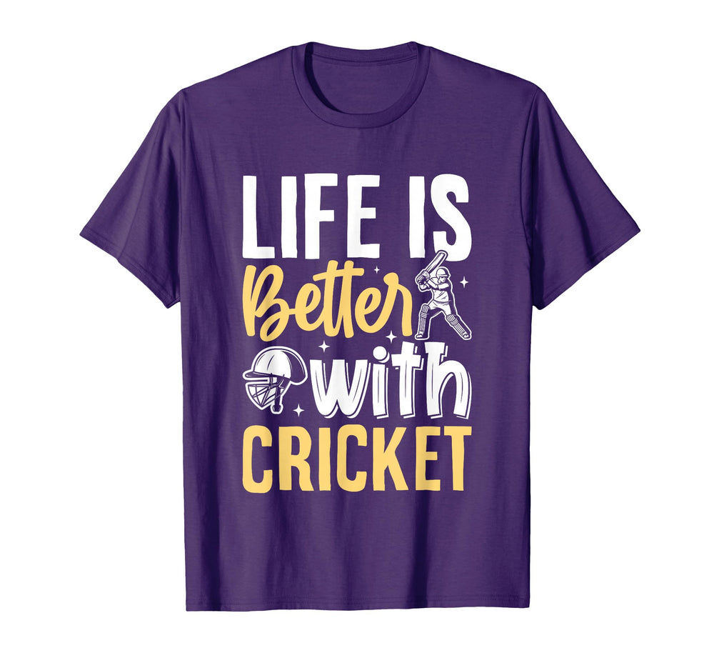 Life Is Better Cricket T-Shirt - Unique Graphic for Adults