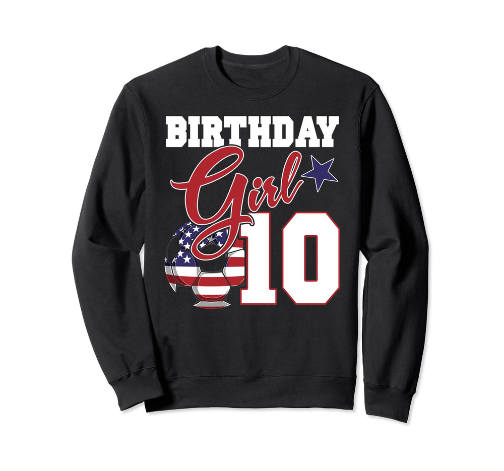 10Th Birthday Party American Flag Sweatshirt - Fun Novelty Design Unisex