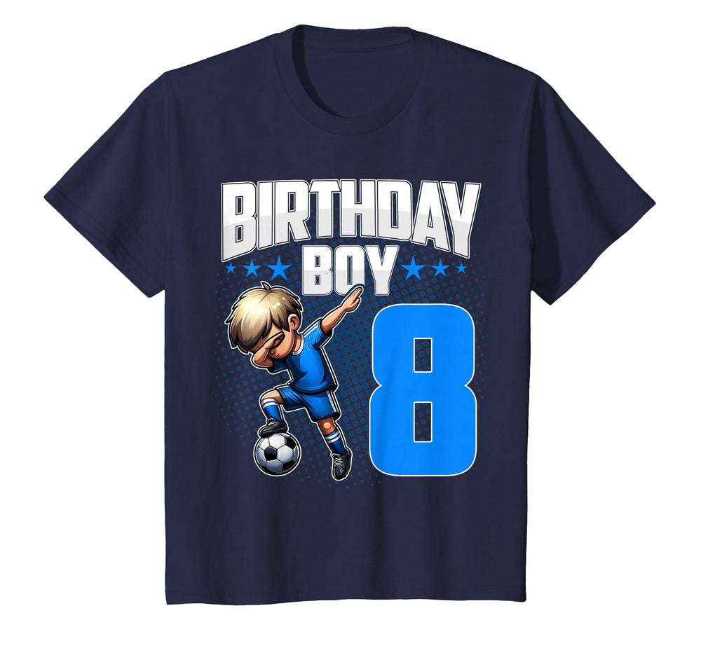 8Th Birthday Soccer Dabbing 8 Years Old T-Shirt - Minimalist Print Unisex