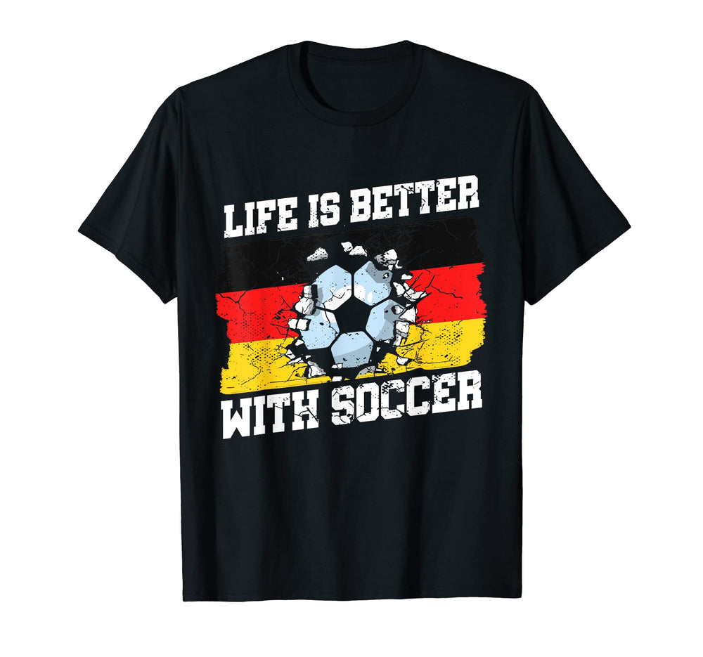 Life Is Better German Flag Football T-Shirt - Custom Art Print Men Women
