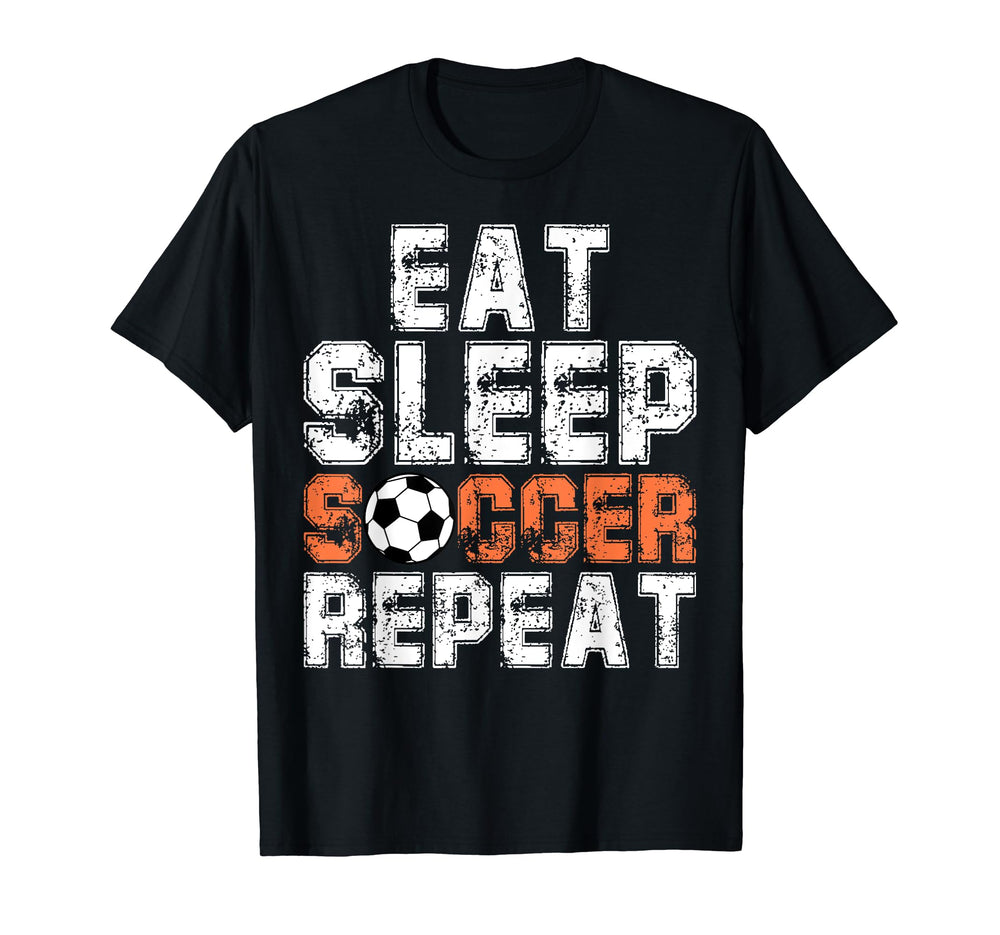 Eat Sleep Soccer Repeat Soccer T-Shirt - Minimalist Print for Adults