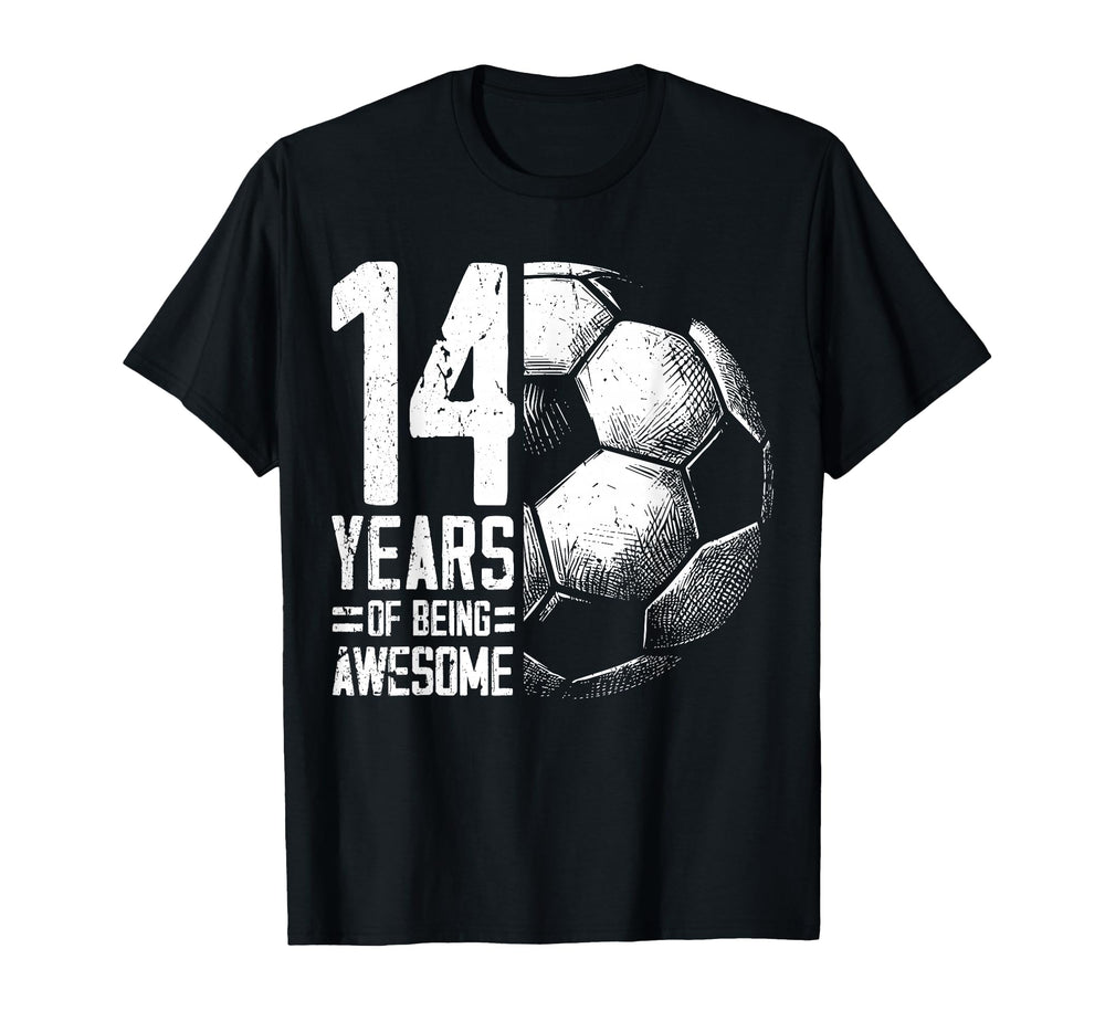 14Th Birthday Soccer Player Football T-Shirt - Custom Art Print Men Women