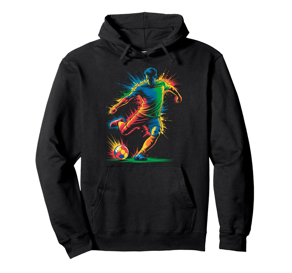 Colorful Funny Soccer Player Fan Game Day Hoodie - Novelty Apparel Unisex