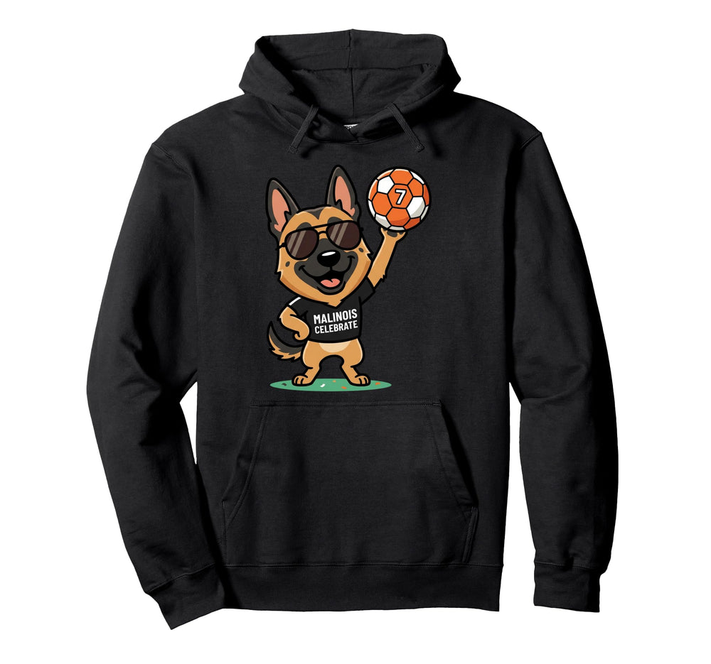 Soccer Malinois Celebrate Dog Seventh Hoodie - Graphic Print Unisex