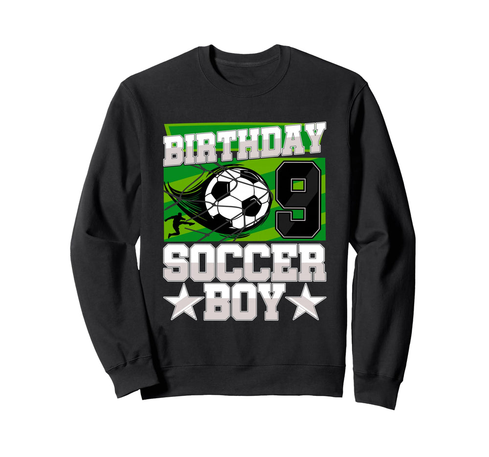 Soccer Birthday Party 9Th Birthday 9 Sweatshirt - Graphic Print for Adults