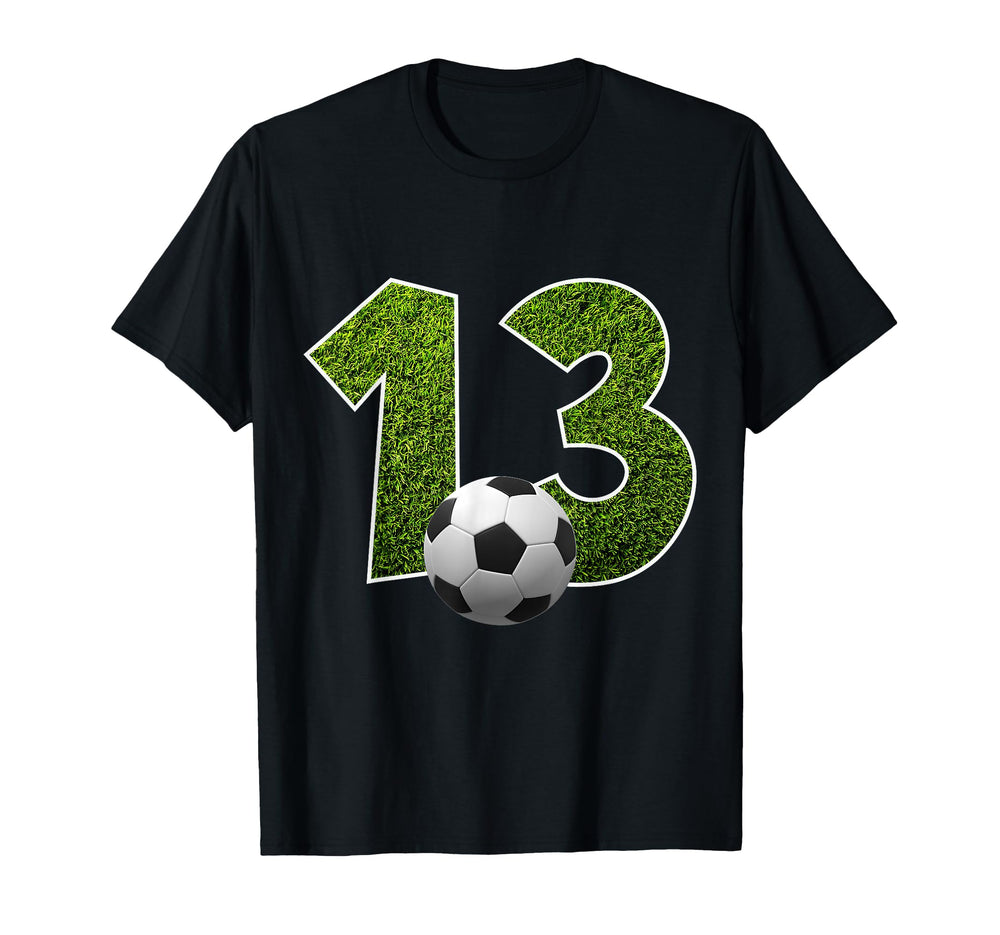 Number 13 Years Soccer 13Th Birthday T-Shirt - Graphic Print Men Women