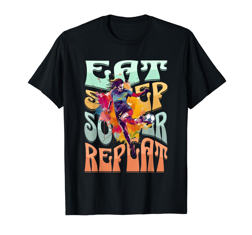 Eat Sleep Soccer Repeat Soccer Gifts T-Shirt - Fun Novelty Design Unisex