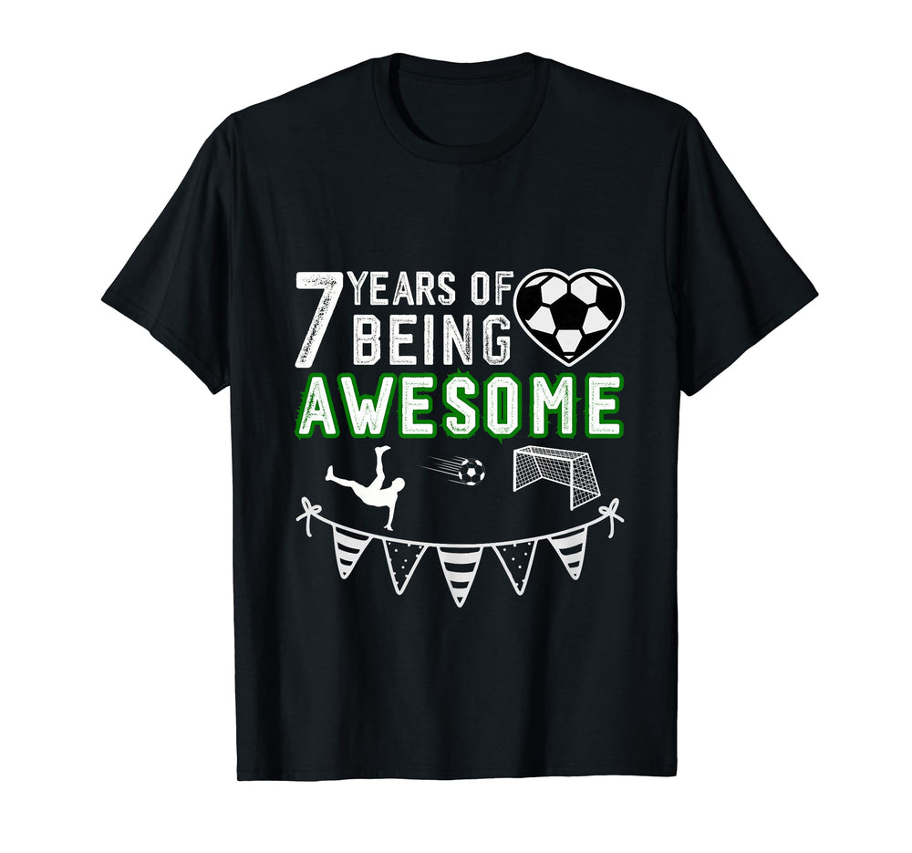 7 Year Old Birthday Soccer 7Th Birthday T-Shirt - Minimalist Print Unisex
