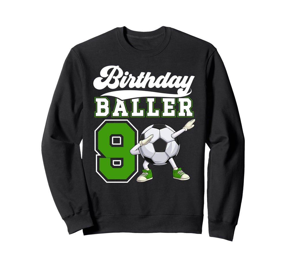 9Th Soccer Birthday Party Nine Year Sweatshirt - Graphic Print for Adults