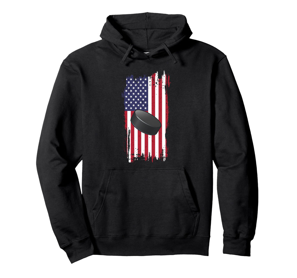 Patriotic Ice Hockey Snow Sports Hoodie - Graphic Print for Adults