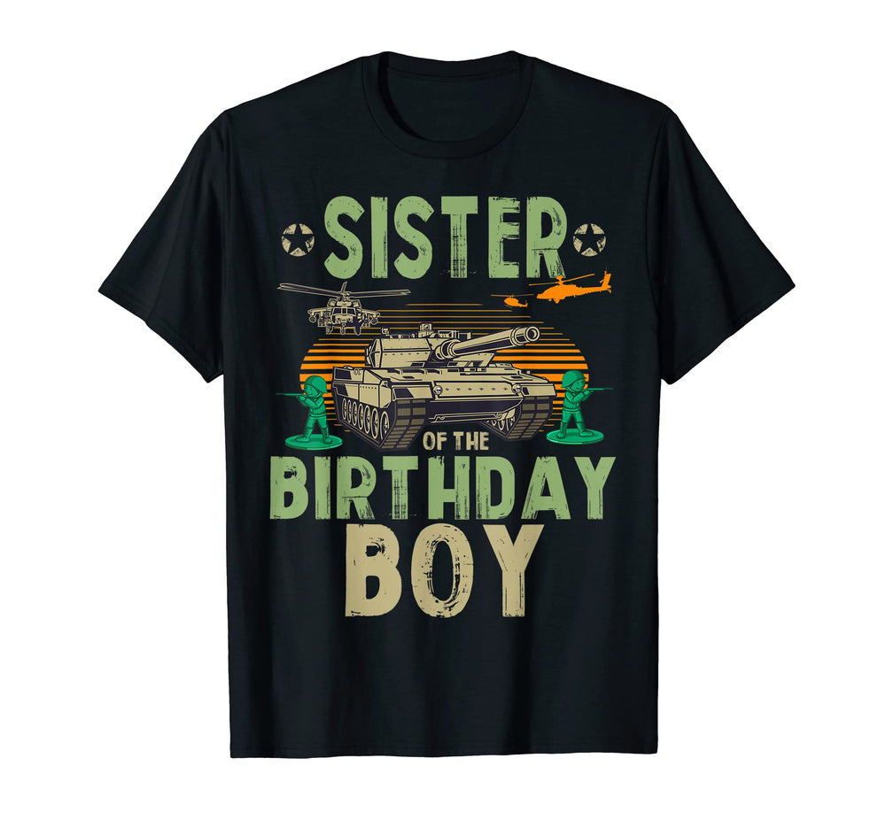 Sister Birthday Army Party Matching Family T-Shirt - Trendy Graphic Unisex