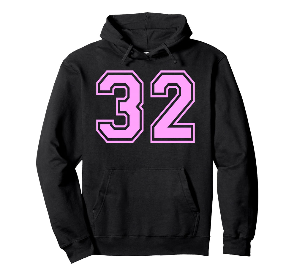 32 Number Thirty Two Sports Varsity Hoodie - Custom Art Print for Adults