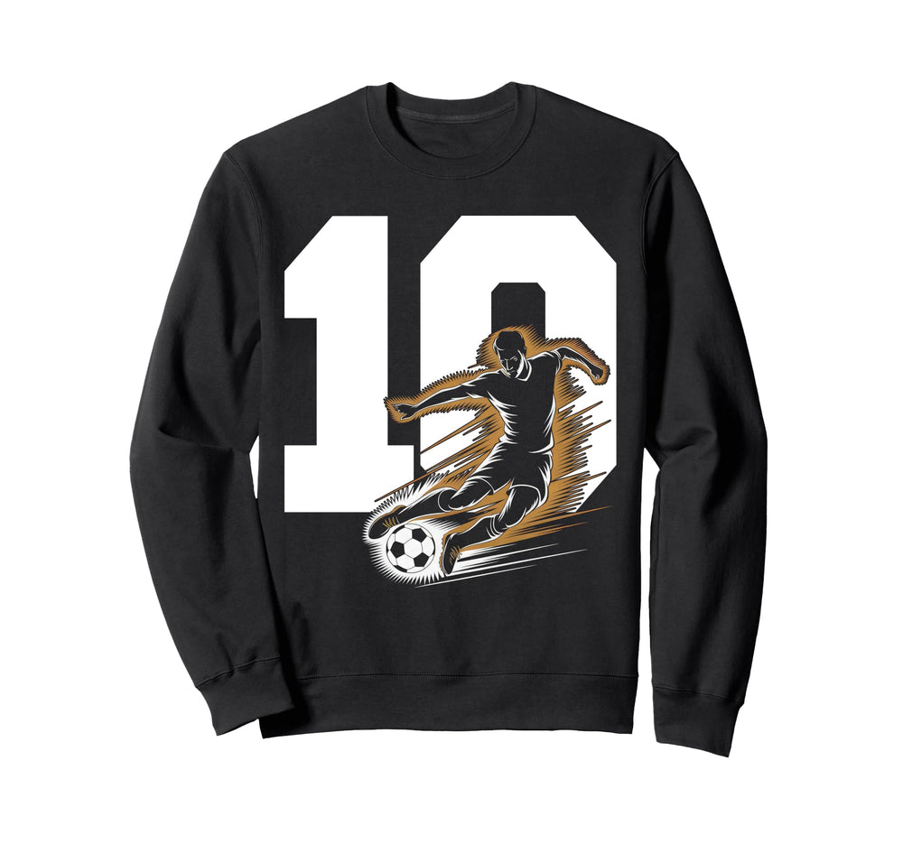 10 Soccer Birthday Gift Soccer Fan Sweatshirt - Trendy Graphic Unisex