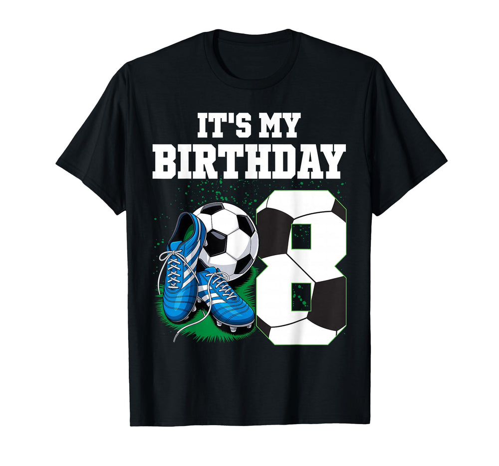 Its My 8Th Soccer Birthday Party 8Th T-Shirt - Minimalist Print Men Women