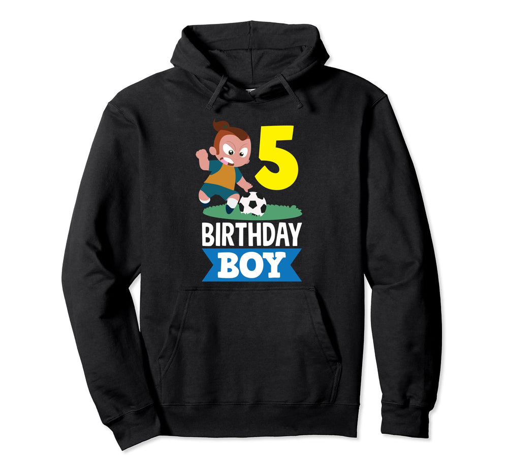 5Th Birthday 5 Years Soccer Hoodie - Casual Everyday Wear Men Women