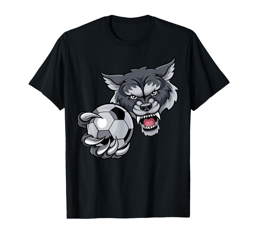 Wolf Sports Team Mascot Holding T-Shirt - Custom Art Print for Adults
