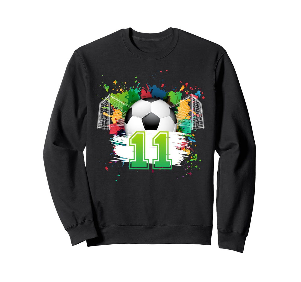 11Th Soccer Birthday Party 11 Year Sweatshirt - Minimalist Print Unisex