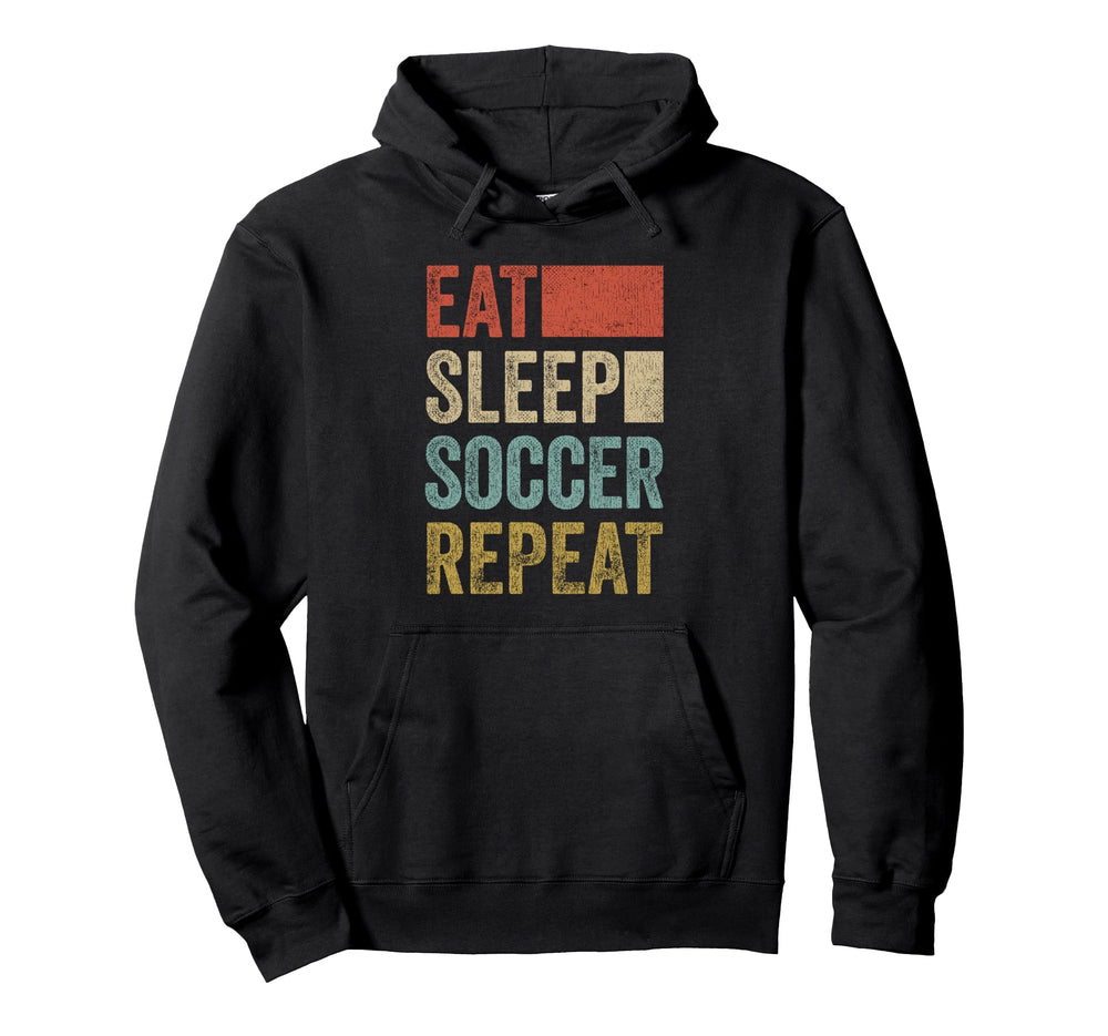 Eat Sleep Soccer Repeat 70 S Soccer Hoodie - Custom Art Print for Adults