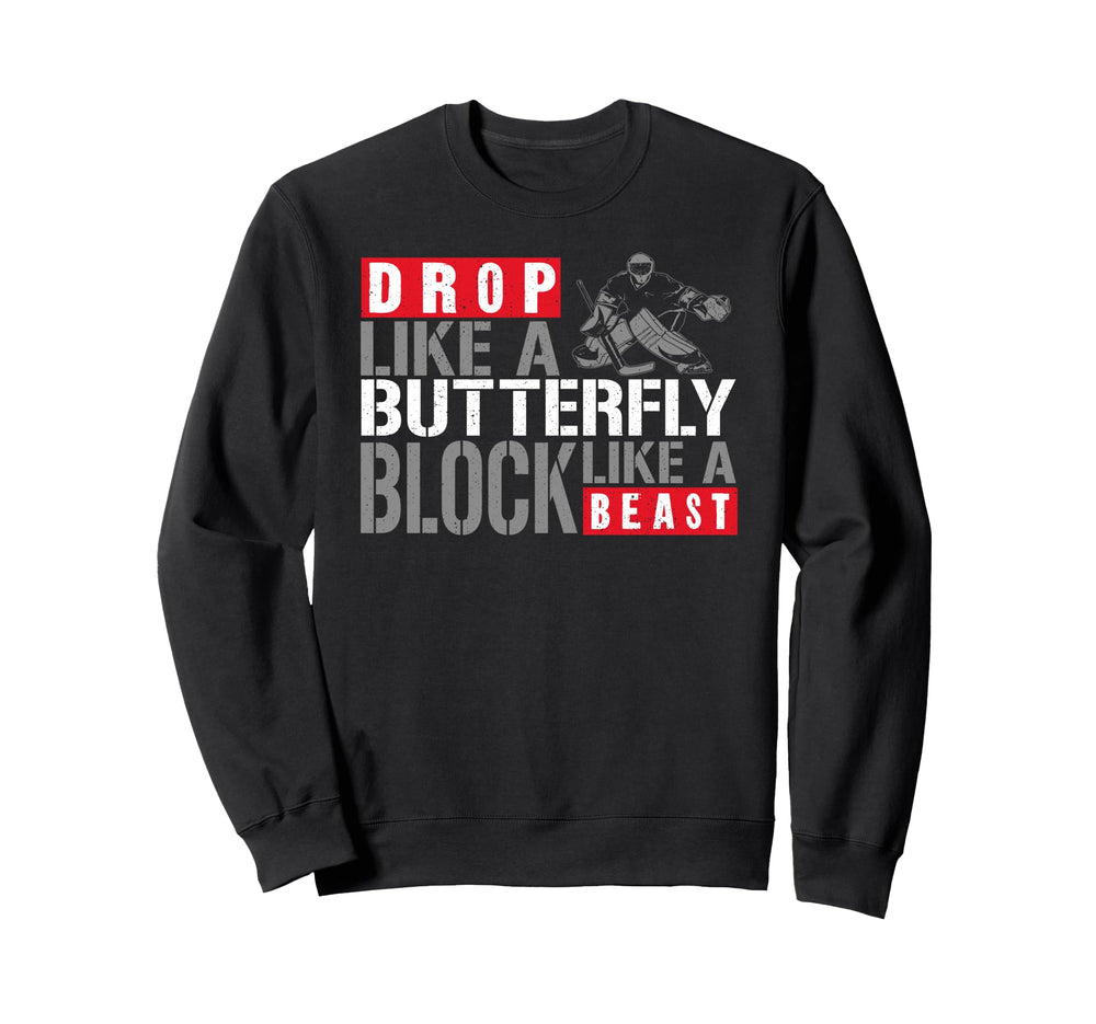 Ice Hockey Goalie Goalkeeper Drop Sweatshirt - Minimalist Print Men Women