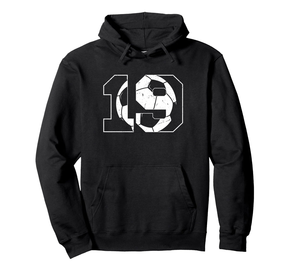 19Th Birthday Soccer Player Football Hoodie - Casual Everyday Wear Unisex