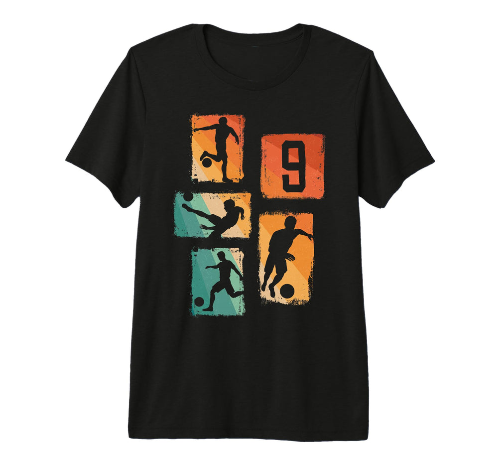 9Th Birthday Soccer Player Football 9 Years T-Shirt - Graphic Print Unisex