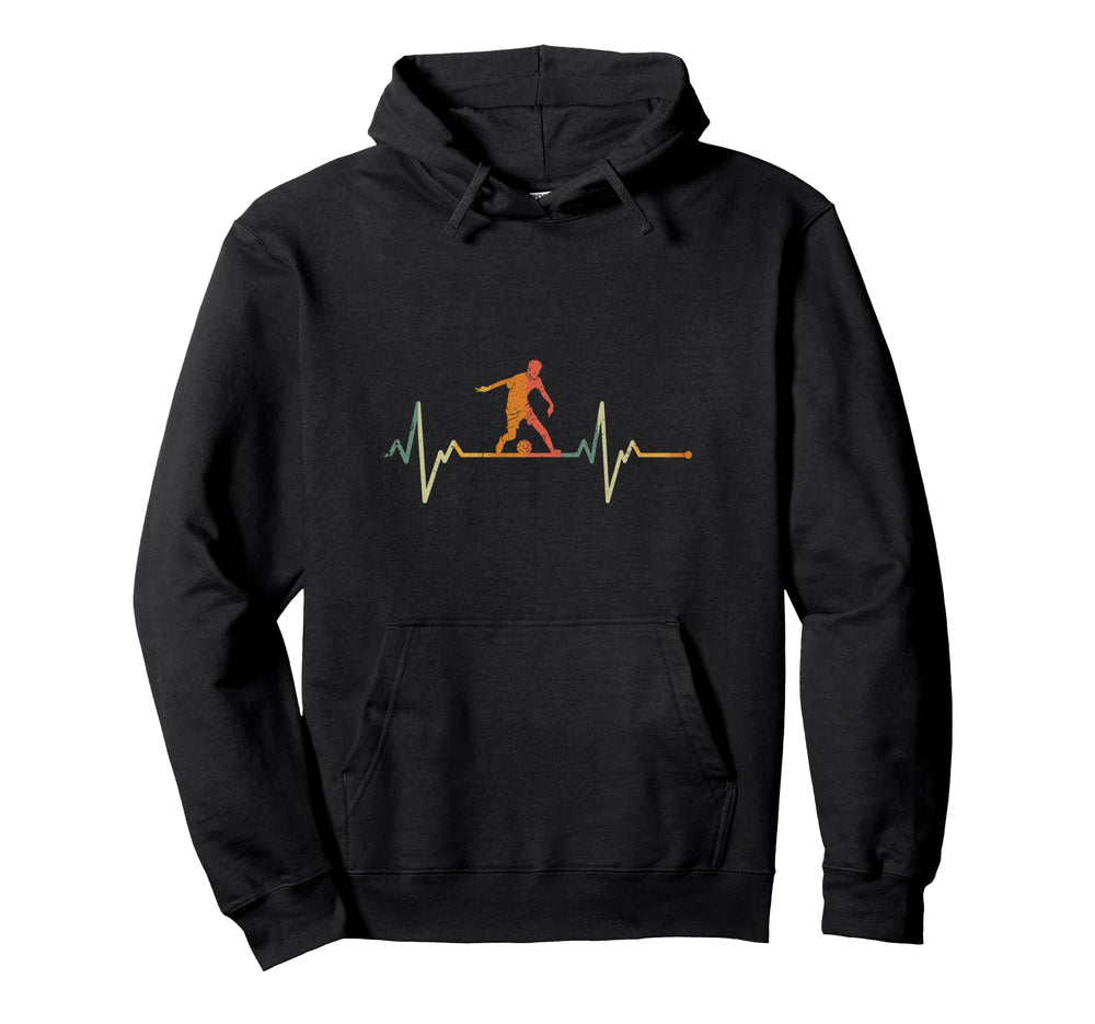 Soccer Player Gift Heartbeat Football Hoodie - Streetwear Style Unisex