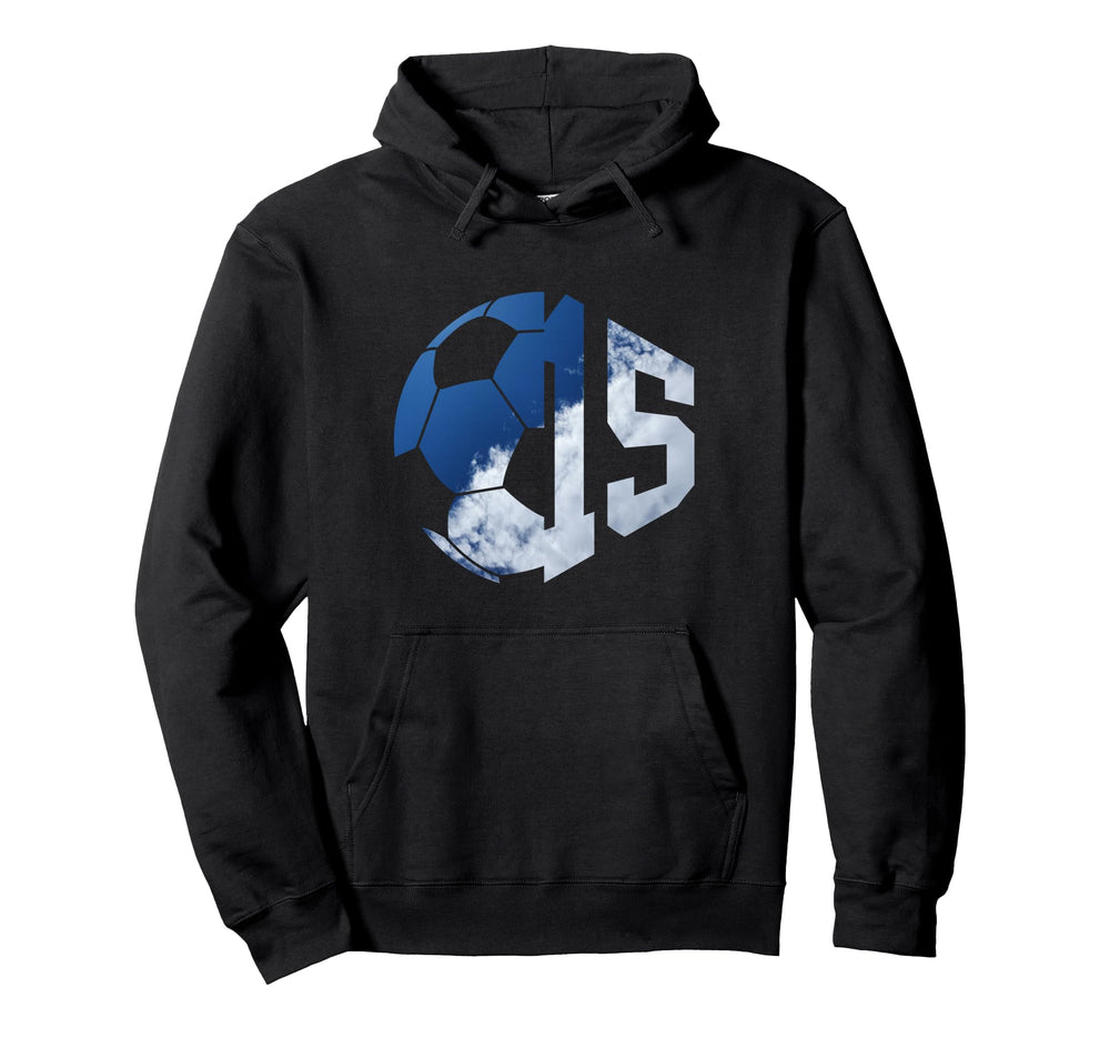 Number 15 Years Soccer 15Th Birthday Hoodie - Trendy Graphic Men Women
