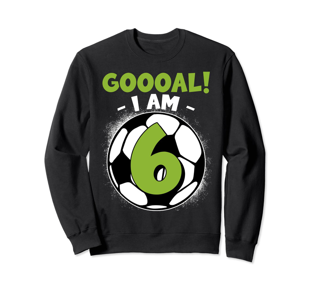 6 Year Old Birthday Soccer Themed Sweatshirt - Custom Art Print Men Women