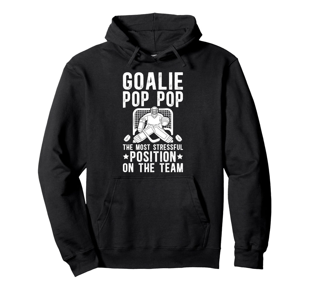 Funny Hockey Goalie Pop Pop Ice Hockey Hoodie - Aesthetic Graphic Unisex