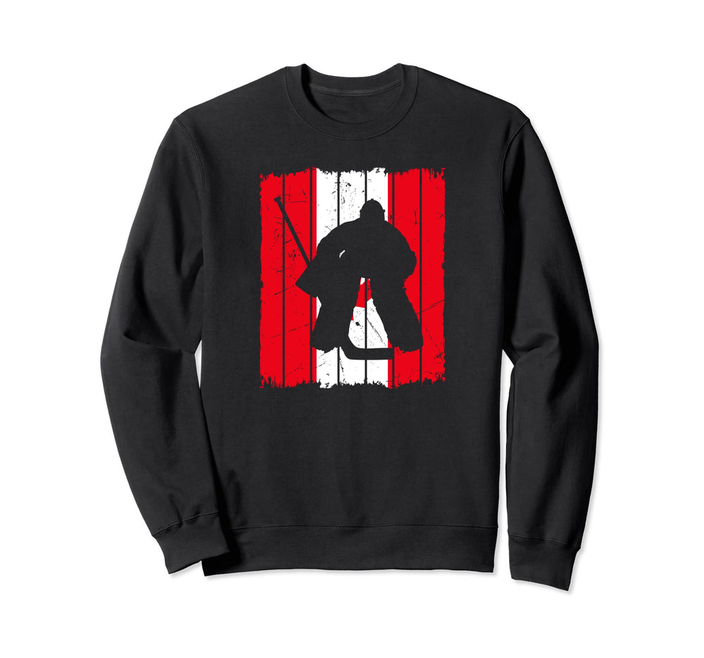 Ice Hockey Goalie Canada Flag Goalkeeper Sweatshirt - Graphic Print Unisex