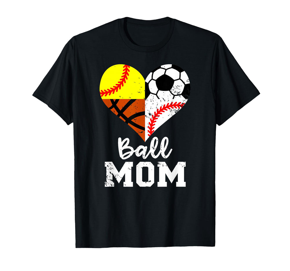 Ball Mom Funny Soccer Baseball T-Shirt - Fun Novelty Design for Adults