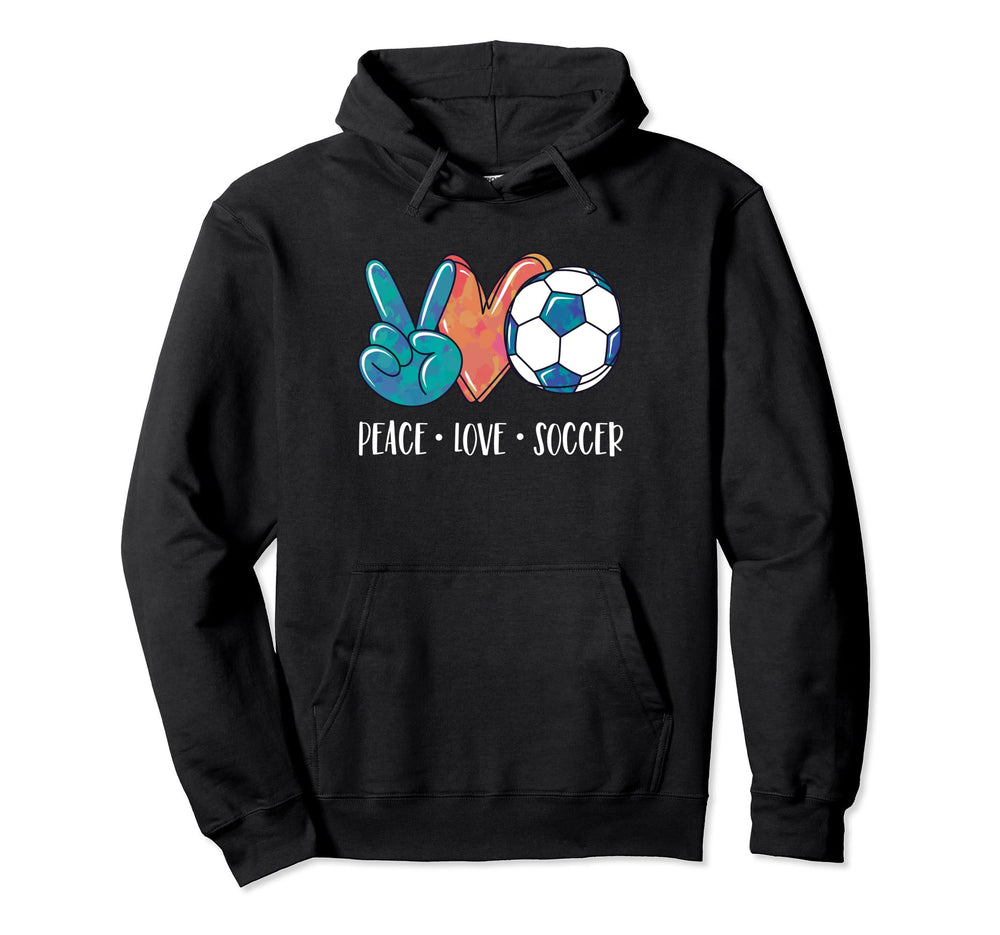 Soccer Lovers Peace Love Soccer Tie Dye Hoodie - Trendy Graphic Men Women