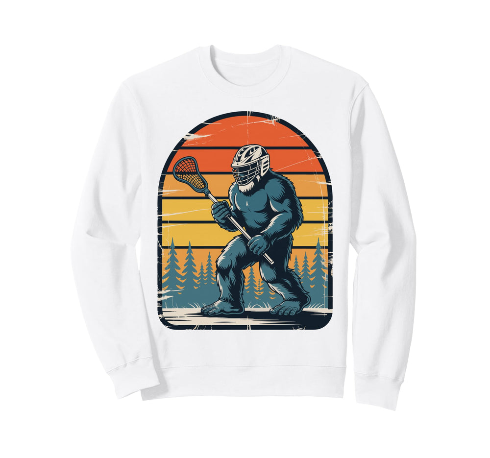 Lacrosse Goalie Bigfoot Lax Sweatshirt - Aesthetic Graphic for Adults