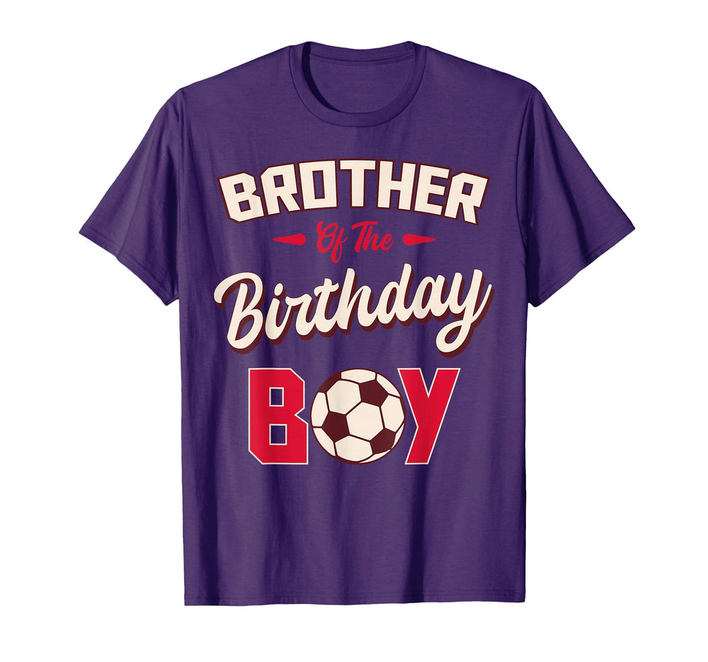 Brother Birthday Soccer Player Bday Party T-Shirt - Minimalist Print Unisex