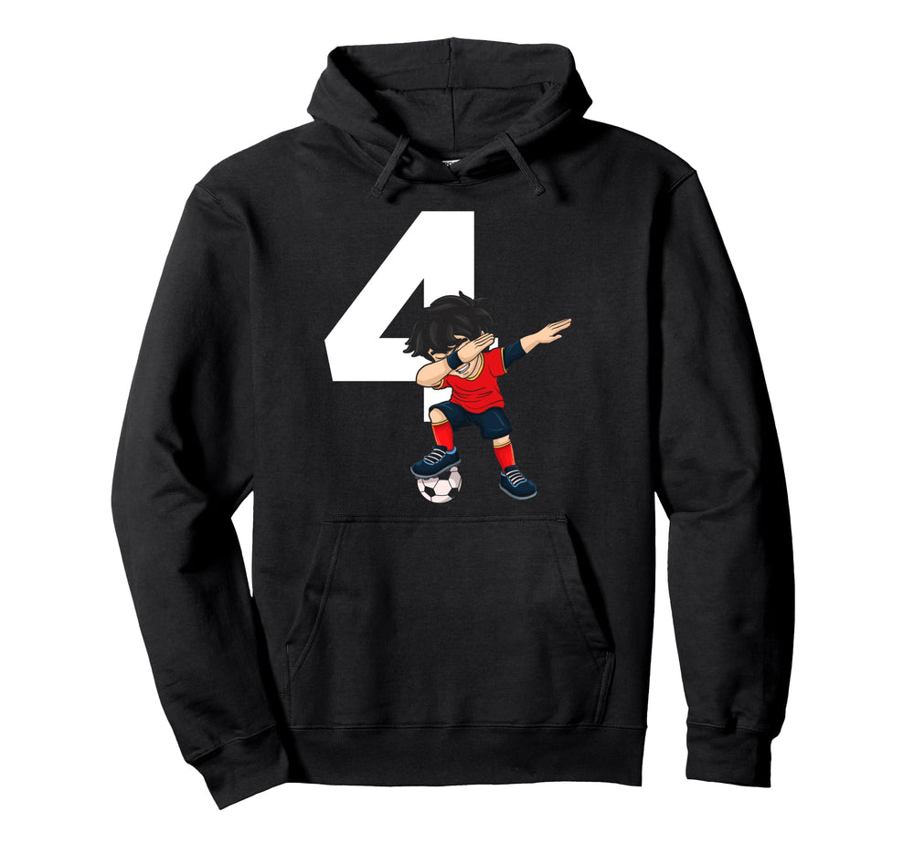 4 Soccer Birthday Gift Soccer Fan Hoodie - Minimalist Print Men Women