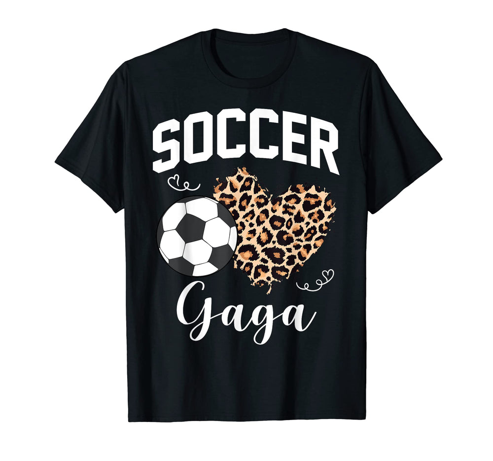 Soccer Gaga Heart Leopard Mom T-Shirt - Casual Everyday Wear Unisex