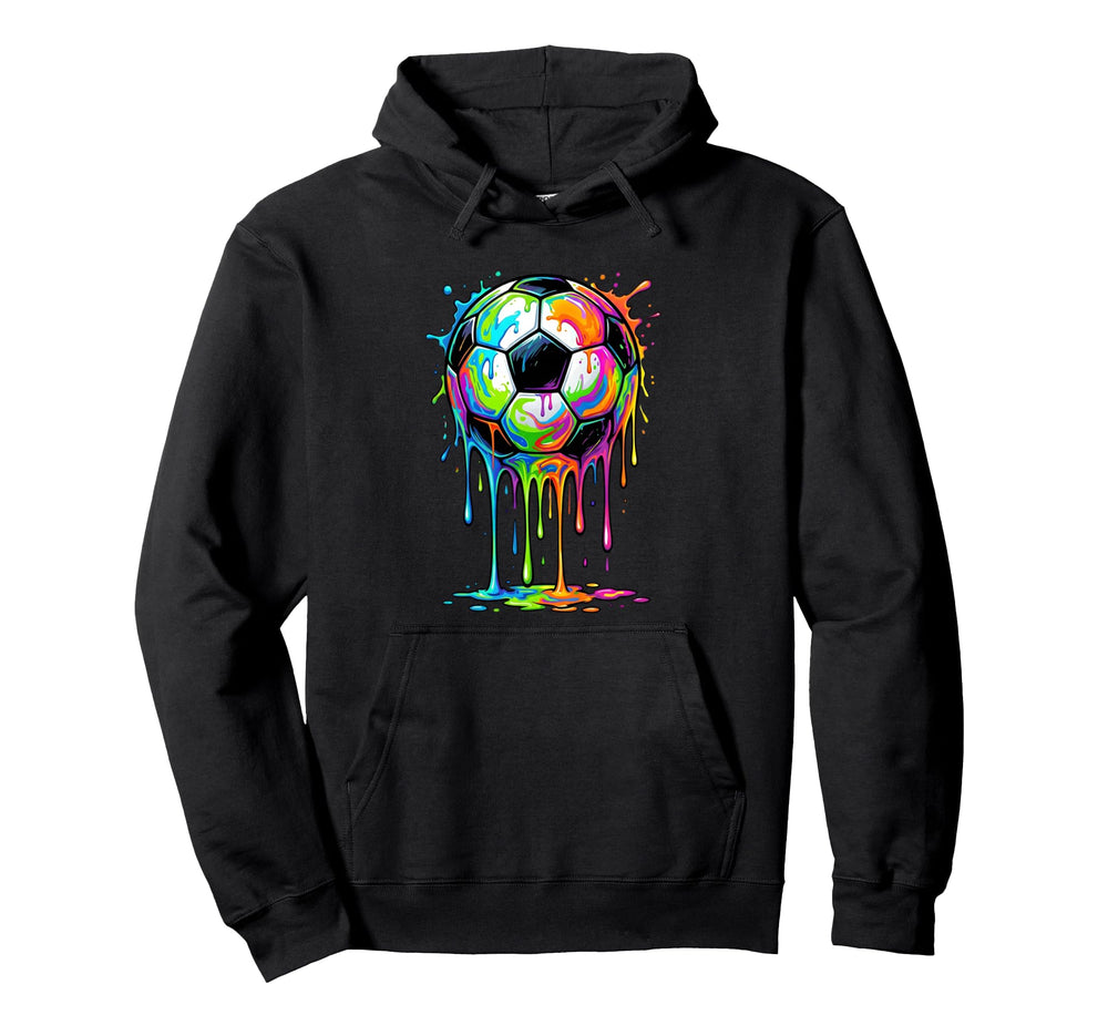 Dripping Soccer Drip Ice Cream Drip Hoodie - Trendy Graphic for Adults