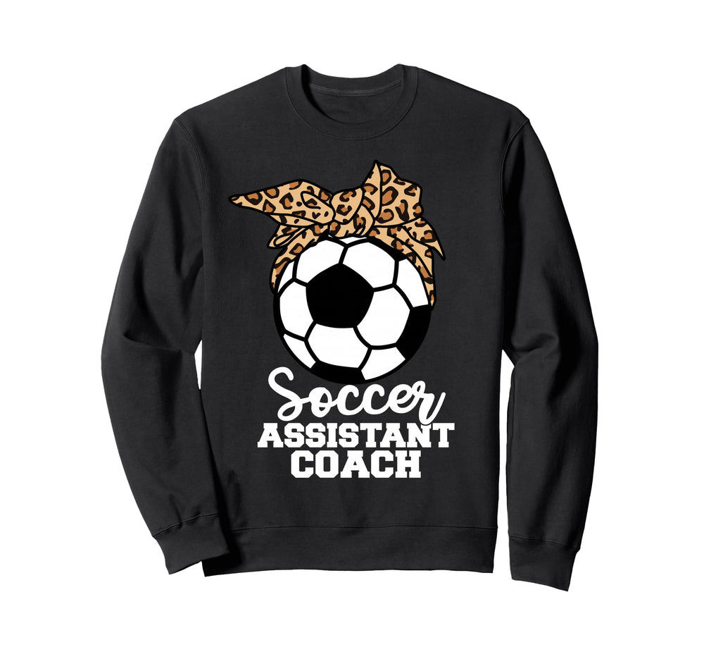 Soccer Assistant Coach Funny Leopard Sweatshirt - Graphic Print for Adults