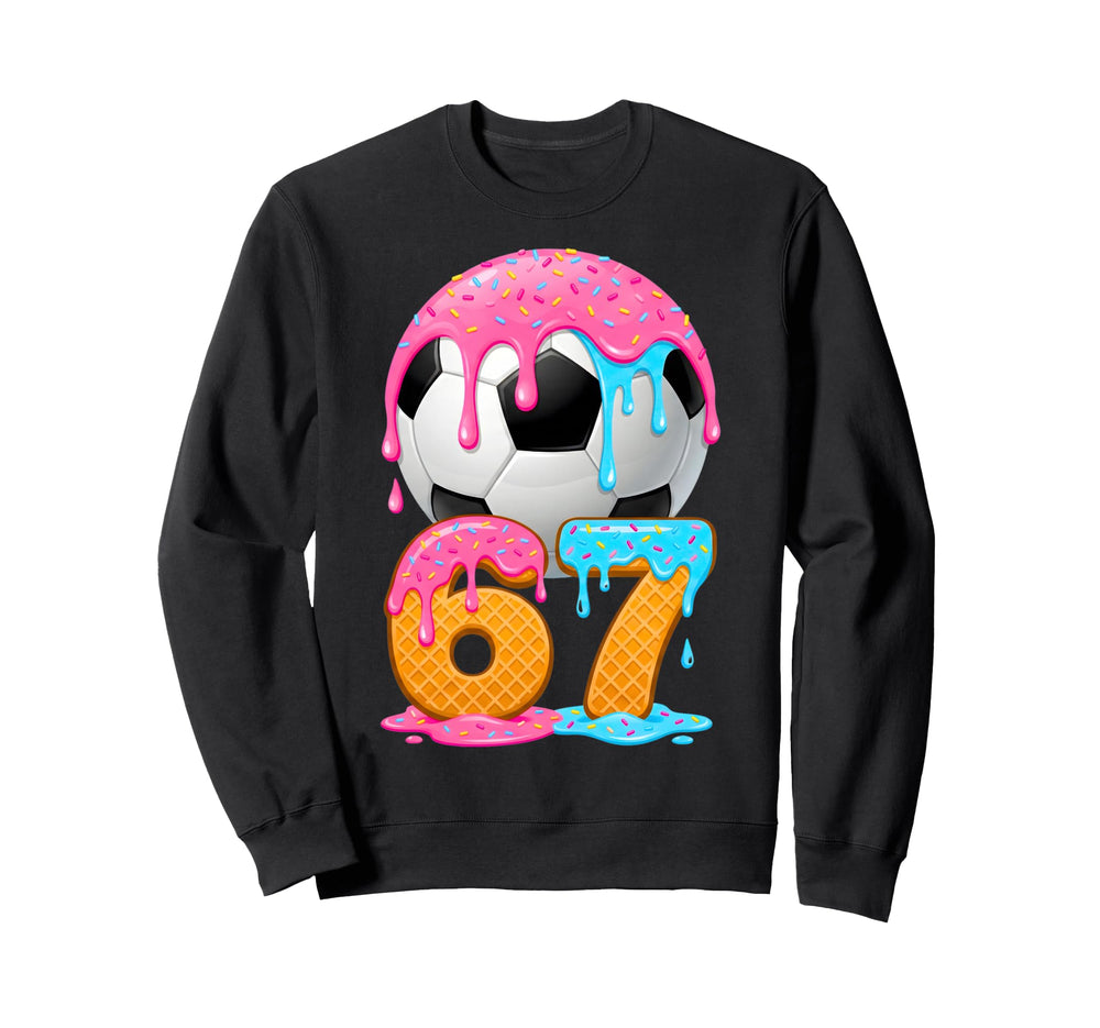 Soccer Ball Ice Cream Number Sweatshirt - Unique Graphic for Adults