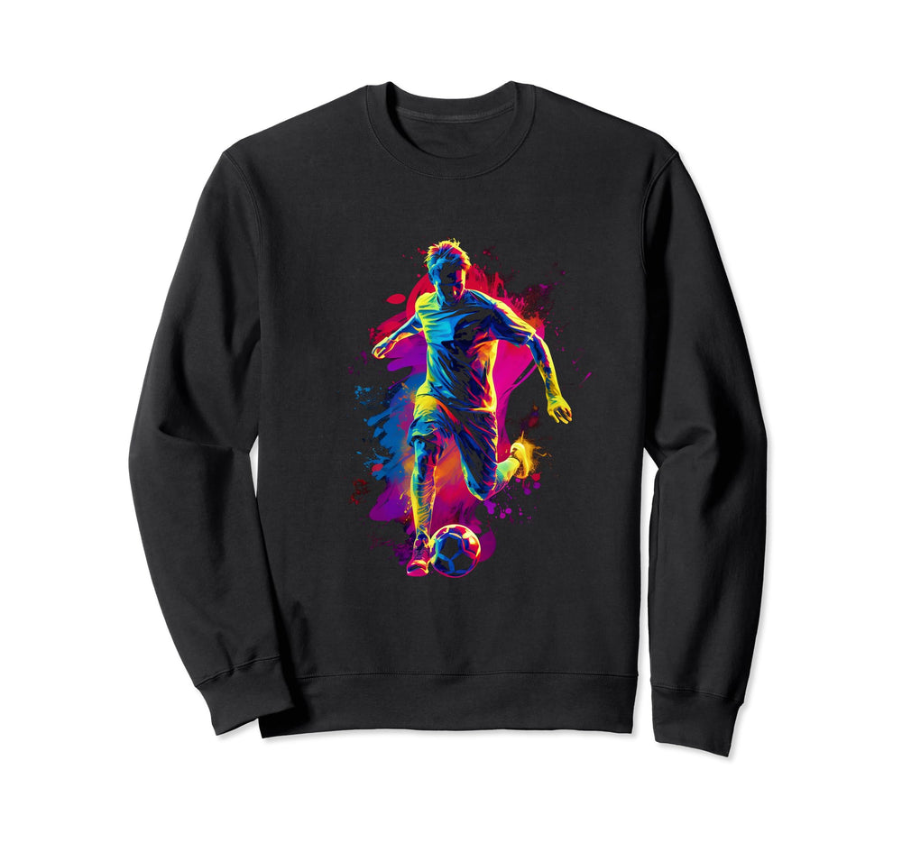Soccer Colorful Player Goal Team Sweatshirt - Custom Art Print Men Women