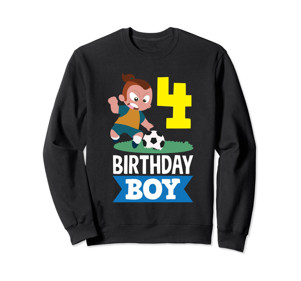 4Th Birthday 4 Years Soccer Sweatshirt - Custom Art Print Men Women