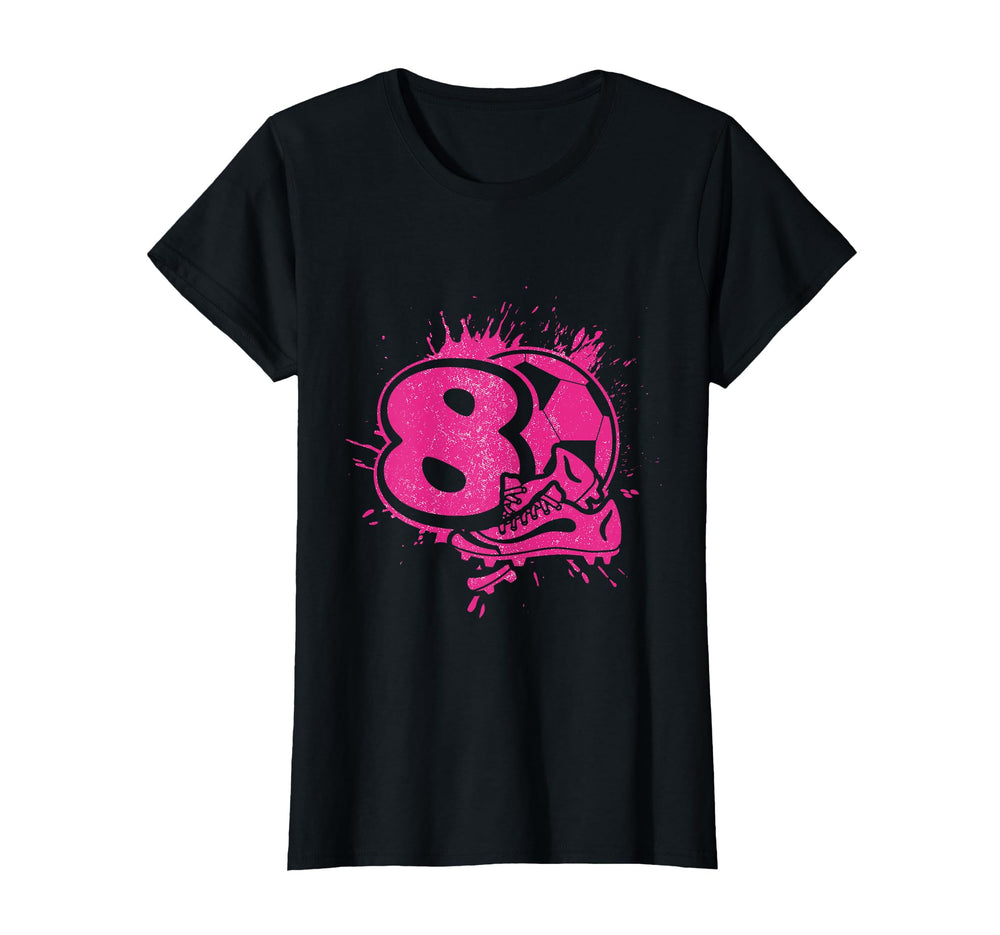 8Th Birthday Soccer Player Football 8 T-Shirt - Streetwear Style Men Women