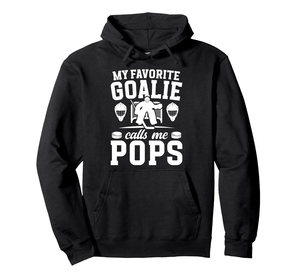 Proud Hockey Goalie Pops Ice Hockey Hoodie - Minimalist Print for Adults