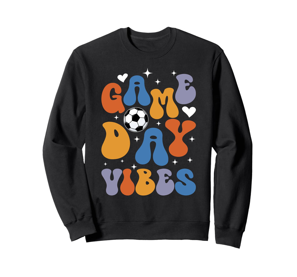 Groovy Soccer Game Day Vibes Game Day Sweatshirt - Graphic Print Unisex