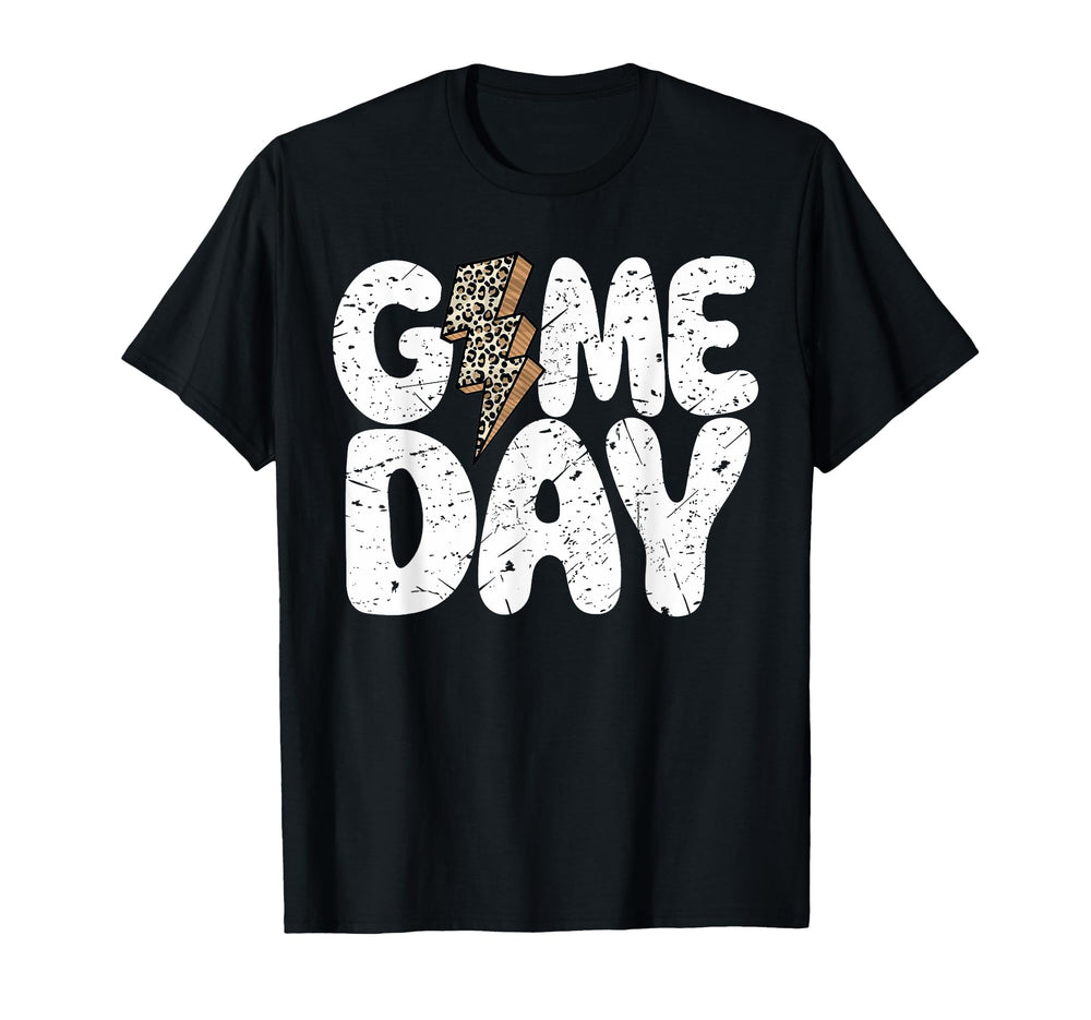 Game Day Leopard Lightning Bolt T-Shirt - Aesthetic Graphic Unisex