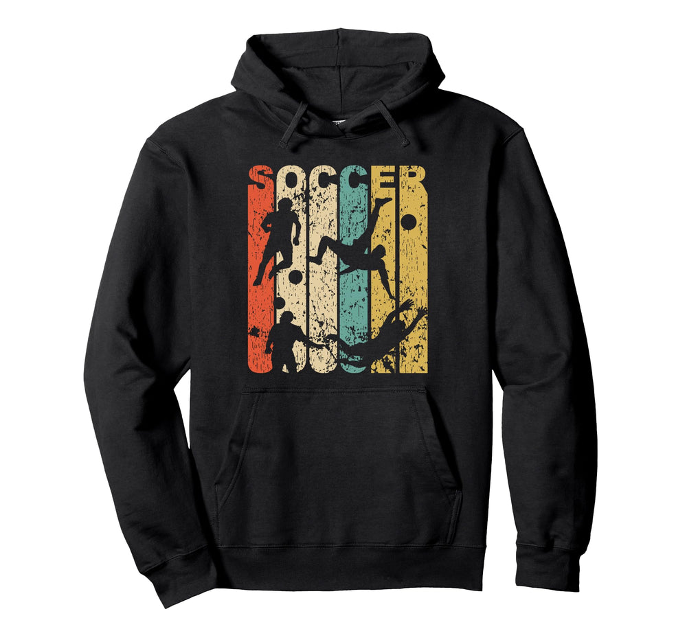 1970S Soccer Distressed Hoodie - Minimalist Print for Adults