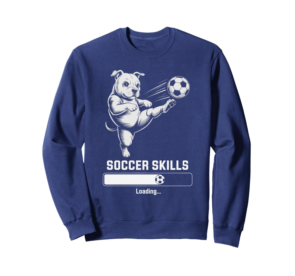 Kawaii Soccer Pug Skills Loading Sweatshirt - Aesthetic Graphic for Adults