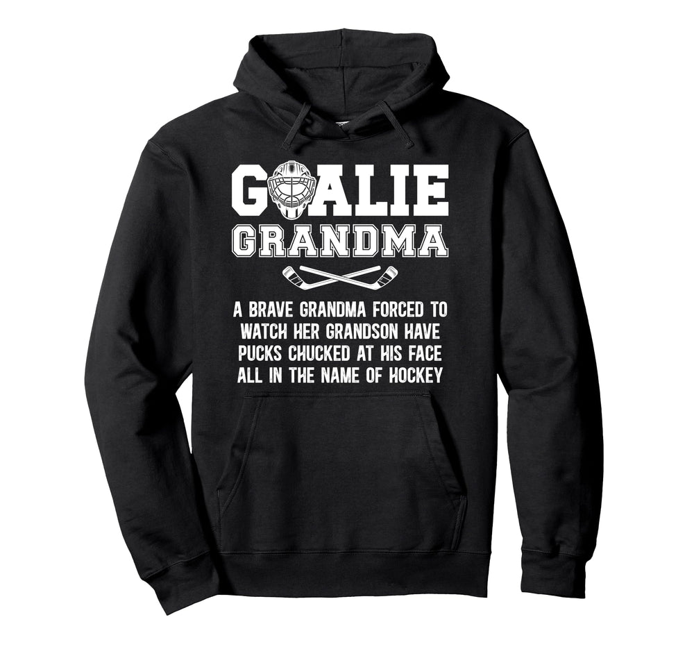 Hockey Goalie Grandma Hockey Keeper Hoodie - Minimalist Print for Adults